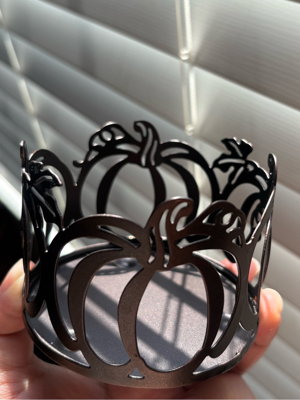 Metal Pumpkin Cutout Candle Holder - Elegant Home Accent